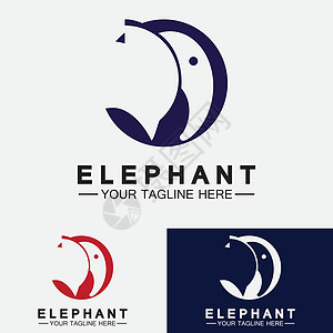 大象 Logo 矢量设计模板乐趣白色力量标识动物树干野生动物荒野商业卡通片图片