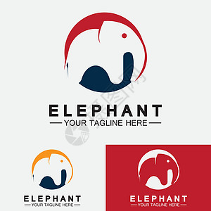 大象 Logo 矢量设计模板卡通片标识黑色野生动物插图力量艺术哺乳动物动物荒野图片