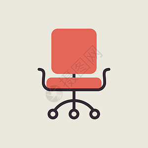 办公椅大纲图标 商业标志扶手椅插图工作办公室家具领导手臂老板座位图片