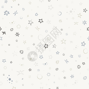 矢量空间与行星 彗星 星座和恒星的无缝模式 夜空手绘制了彩色天文背景星系卡通片墙纸插图天空纺织品涂鸦宇宙艺术手绘图片