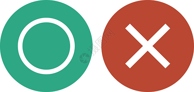 绿圆图标和红十字标记图标 淡暗的语气 矢量图片