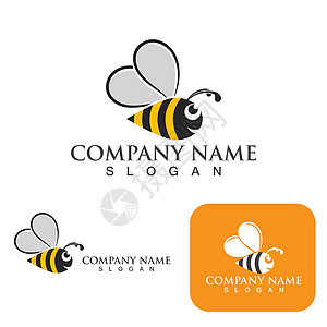 蜜蜂蜜蜂动物标志矢量图像插图横幅蜂巢翅膀卡通片六边形食物农场标识艺术图片