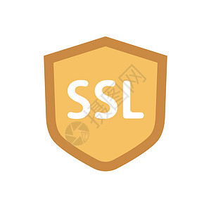 上面刻有 SSL 的盾牌图标 安全图标 矢量图片