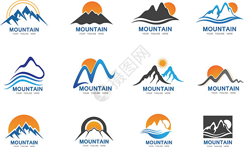 山图标日志活力标识爬坡气泡海浪保险运动资源生态金融图片