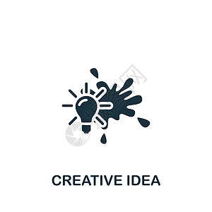 创意 Idea 图标 用于模板 网络设计和信息图的单色简单图标图片