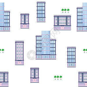 建筑平板设计古老和现代城市住房的简单设计以及现代城市房屋 摩天大楼多彩无缝背景建造卡通片景观零售纺织品房子外貌建筑学墙纸织物图片