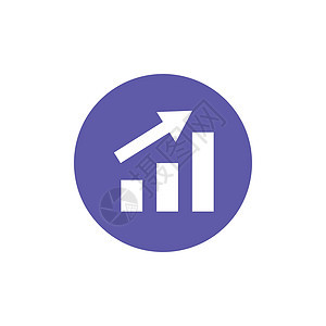 紫色圆圈内的条形图图标 商业和投资 矢量图片
