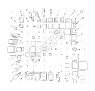 矢量抽象框背景科学技术墙纸标识插图正方形几何学盒子立方体创造力图片