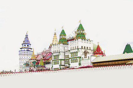 伊兹梅洛沃·克里姆林宫的白背景图片