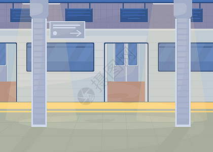 地铁站平板彩色矢量说明图片