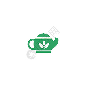 茶壶图标设计模板插图早餐食物陶瓷标签咖啡店用具叶子杯子咖啡厨房图片