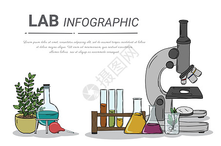 实验室研究 采用科学玻璃吸管矢量图解概念进行图片