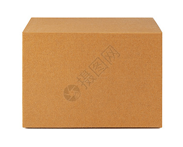 白色背景上孤立的棕色纸板盒纸板空白工艺礼物卡片盒小样邮递员船运店铺邮政图片