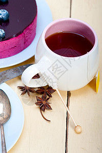 英语茶和甜点食物饮料岩石玻璃早餐香气水果美食覆盆子木头图片