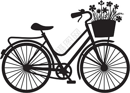 带花的回程自行车图片