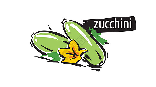 在白色背景下绘制 Zucchini 孤立图片