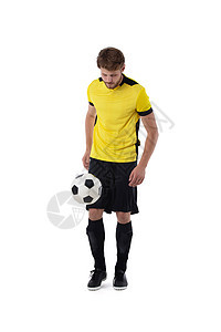 球打白的足球运动员姿势游戏男人黑色白色运动衬衫玩家男性冒充图片
