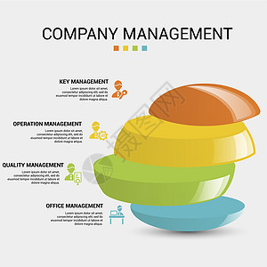 管理图标矢量说明 4 彩色步骤信息模板 带有可编辑文本项目工作合作金融职业合伙公司员工网络资源图片