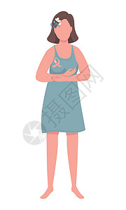 患有乳腺癌的年轻女性 带半平板彩色传感性图片