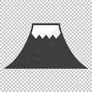 富士山图标在透明背景上被隔离 矢量图片