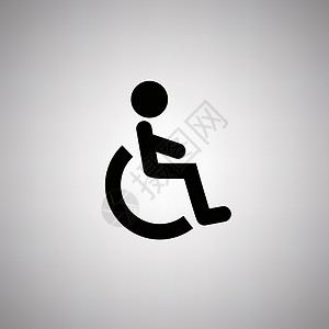 坐在轮椅上的人的象形图 矢量卫生间车轮椅子医院药品厕所警告洗手间残疾人病人图片