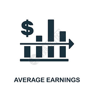 平均收入平面图标 审计员收藏中的彩色元素符号 用于网页设计 信息图表等的平面平均收入图标标志纽带工资商业金融人士退休插图企业家传图片