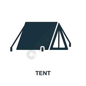 帐篷图标 单色简单的模板 网络设计和信息图的顶点图标图片