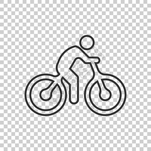 平面样式的自行车图标 自行车与人矢量插图在白色孤立的背景 车手的经营理念城市车轮竞赛运动骑士用户环境男人运输旅行图片