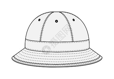 Bucket hat (Metro hat) 模板矢量说明图片