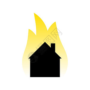 白色背景的消防矢量图标中的房屋图片