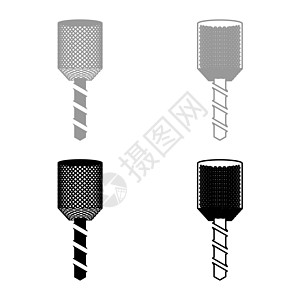 头部钻具中的钻头螺旋钻铣床主轴 CNC 工厂设置图标灰色黑色矢量插图图像实体填充轮廓轮廓线薄平面样式图片
