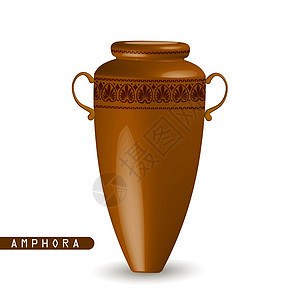 希腊语 amphora 在白色背景中被孤立 考古学 矢量插图图片