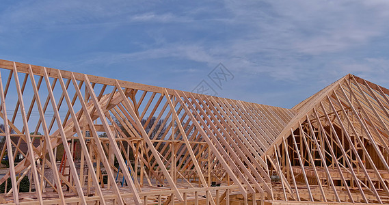建筑屋顶木材的新住宅建造的构筑 设计框架图片