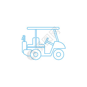 Golf 工具车图标设计概念插图机器车轮黑色游戏标识车辆娱乐俱乐部轮胎活动图片