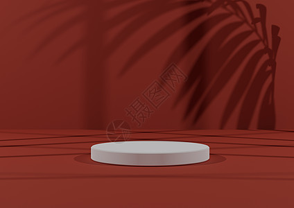 简单 最小的 3D 成份 包含一个白色圆柱或立方在产品显示时 在抽象阴影暗红背景上站立背景图片