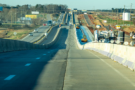 驾驶时对等的抽象高速公路空路障碍反恐石头安全街道交通保护路标栅栏图片