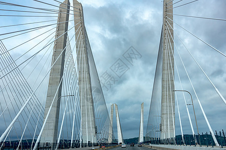 哈德逊河上的Zee桥旅行建造运输蓝色地标天空城市建筑建筑学图片