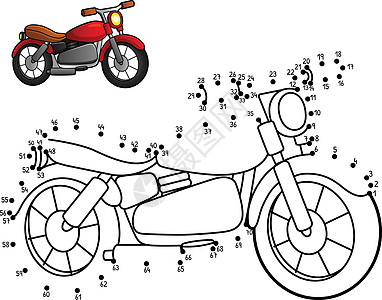 点对点摩托自行车单色页面图片