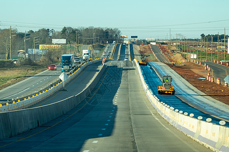 驾驶时对等的抽象高速公路建筑学空路街道边界石头划分街垒路标障碍运输图片