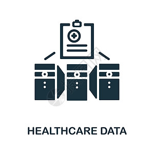 医疗保健数据图标 医疗保健创新系列中的简单元素 用于网页设计 模板 信息图表等的图标图片