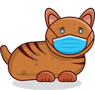 防猫头罩插图白色动物医疗健康药品口罩卡通片流感宠物图片