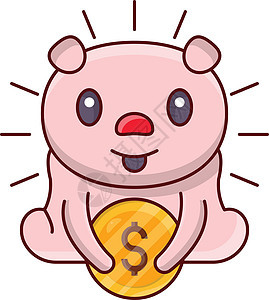 小猪白色金融盒子财富硬币商业交易投资帐户货币图片