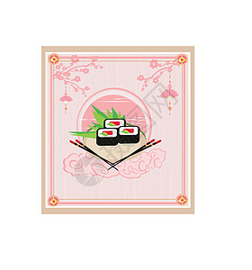 古寿司餐厅菜单     装饰卡图片