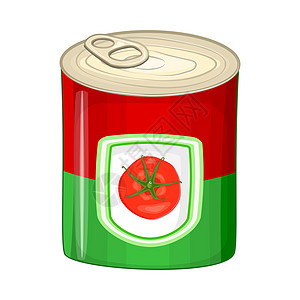 番茄锡可以在白色背景中隔离 罐头 糊 炖 切或浓缩的番茄汤包件图片