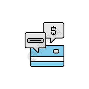 信用卡 聊天 bobble 线图标 金融插图图标的元素 优质图形设计图标 可用于网络 徽标 移动应用程序 UI UX图片