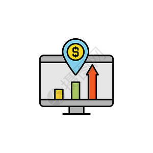 分析 监控 货币线图标 金融插图图标的元素 优质图形设计图标 可用于网络 徽标 移动应用程序 UI UX图片