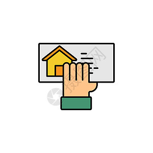 抵押贷款 家庭线图标 金融插图图标的元素 优质图形设计图标 可用于网络 徽标 移动应用程序 UI UX图片