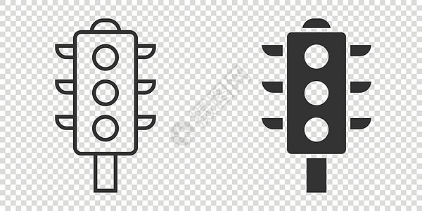 平面样式的信号量图标 孤立在白色背景上的交通灯矢量图解 十字路口经营理念危险街道安全控制运输红绿灯城市指导路口基础设施图片
