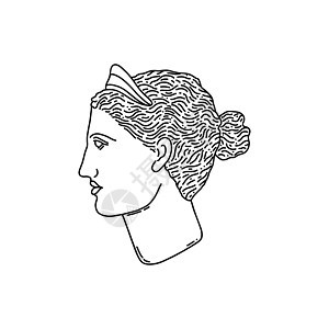 希腊阿耳特弥斯女神草图装饰标识古董女性神话雕塑艺术涂鸦雕像图片