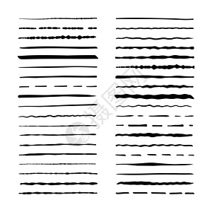 手工绘制的涂鸦分割线 矢量粘合条纹线设置图片